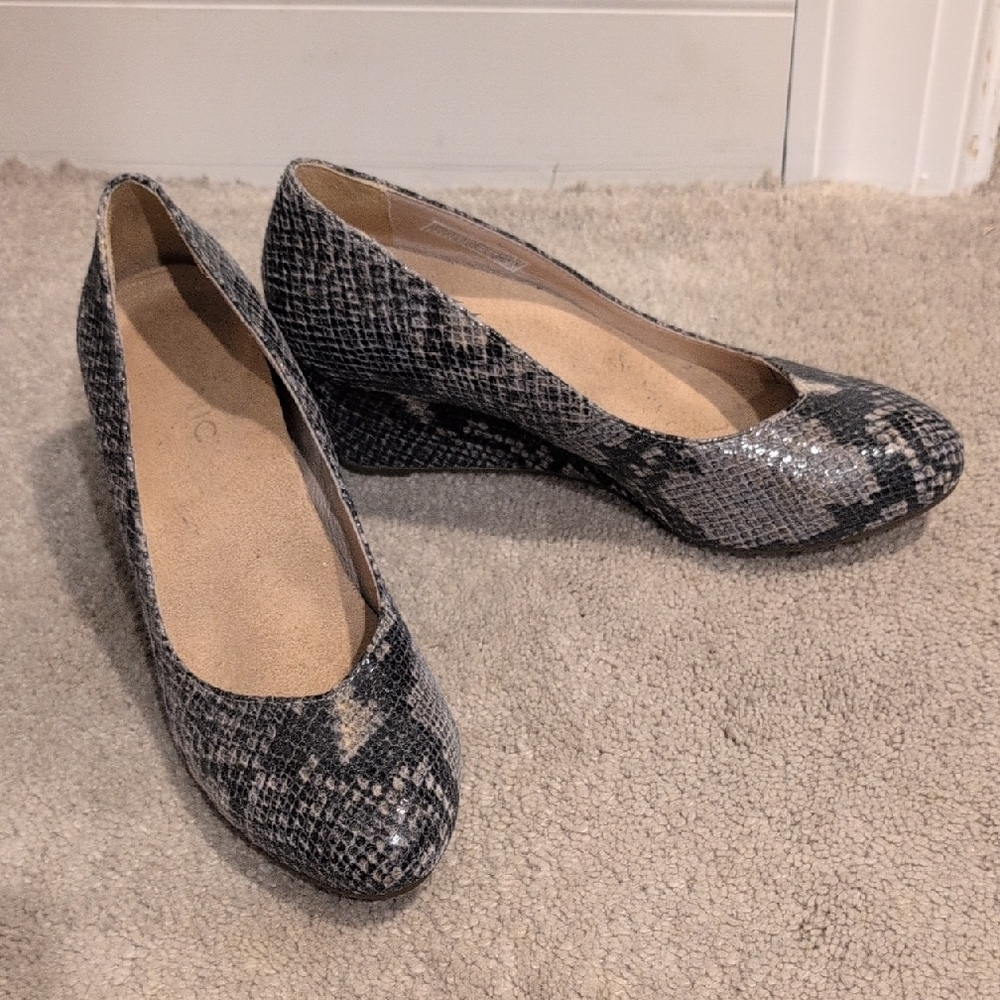 Women's Snakeskin Pattern Wedge Shoes